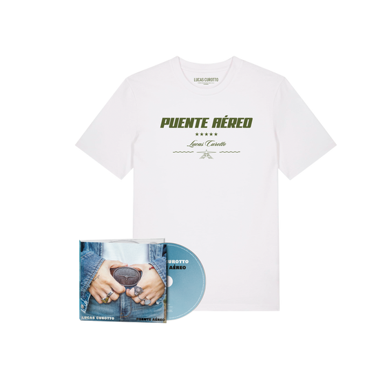 Puente Aéreo - CD (Edición Exclusiva Firmada) + Camiseta Oficial Puente Aéreo Blanca